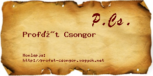 Profét Csongor névjegykártya